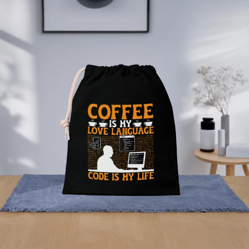 Kaffee-Codierung Programmierer Programmierer Entwickler Nerd Coff Verschließbarer Geschenkbeutel aus Baumwolle (25x30cm)