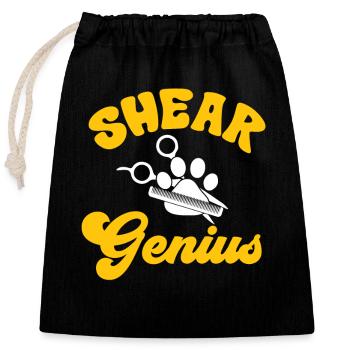 Salon de coiffure pour chiens - Sac cadeau en coton avec cordon (25 x 30 cm) - noir - Devant