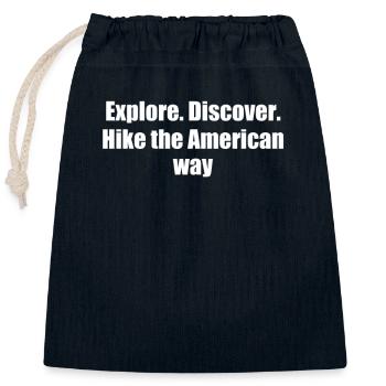 Hiking - Explore. Discover. Hike the American - Closable cotton gift bag (25x30cm) - navy - Front