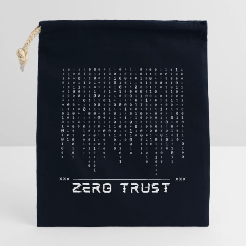 Zero Trust Binary Code Closable cotton gift bag (25x30cm)