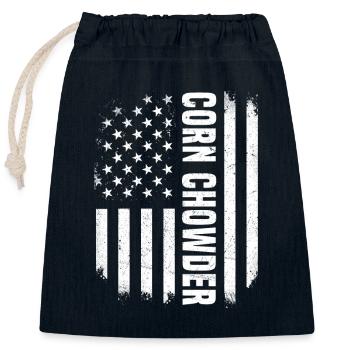 Amerikanische Maissuppe - Verschließbarer Geschenkbeutel aus Baumwolle (25x30cm) - Navy - Vorne