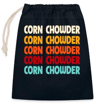 Soupe de maïs - Sac cadeau en coton avec cordon (25 x 30 cm) - bleu marine - Devant
