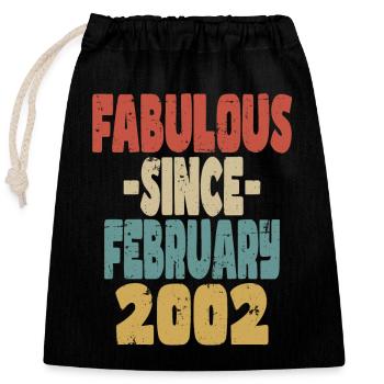 Fabuleux Février 2002 - Sac cadeau en coton avec cordon (25 x 30 cm) - noir - Devant