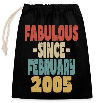 Fabuleux Février 2005 - Sac cadeau en coton avec cordon (25 x 30 cm) - noir - Devant