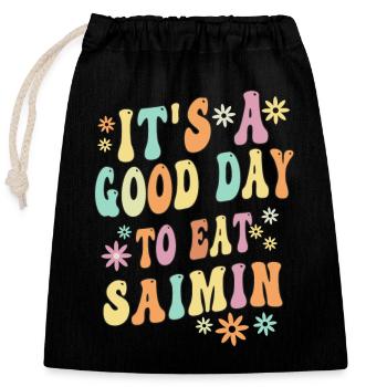 Saimin Spell - Closable cotton gift bag (25x30cm) - black - Front