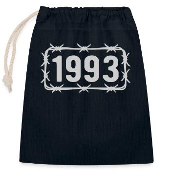 Birthday Vintage 1993 Barbed Wire - Closable cotton gift bag (25x30cm) - navy - Front