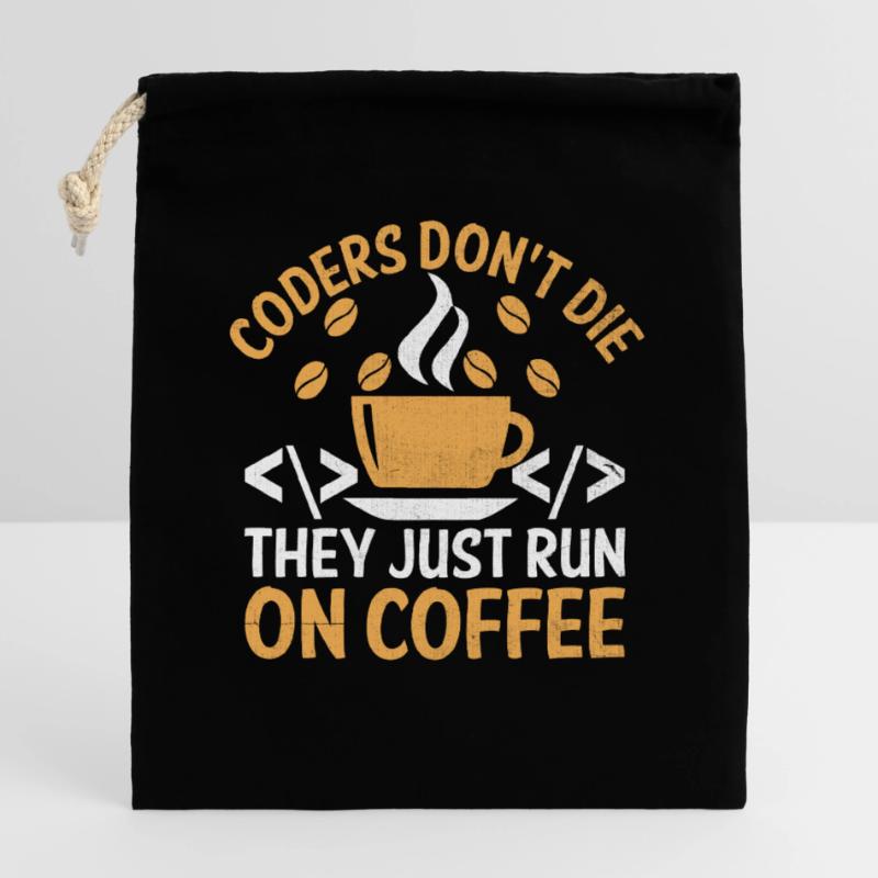 Coffee Coding Programmer Coder Developer Nerd Coff Closable cotton gift bag (25x30cm)