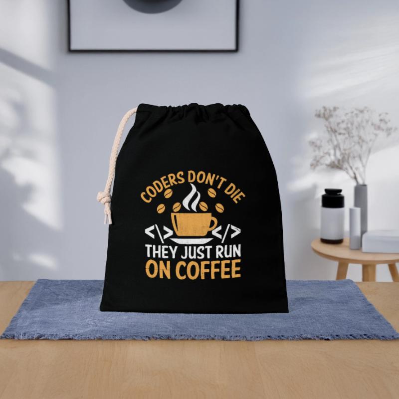 Coffee Coding Programmer Coder Developer Nerd Coff Closable cotton gift bag (25x30cm)