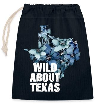 Wildflower Fields Wildflowers Bluebonnet - Closable cotton gift bag (25x30cm) - navy - Front