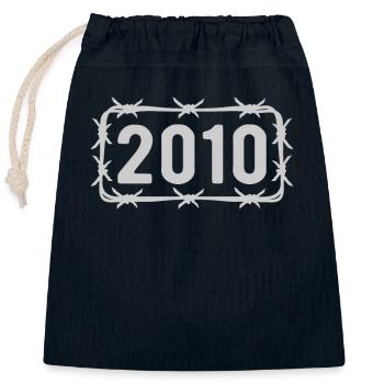 Birthday Vintage 2010 Barbed Wire - Closable cotton gift bag (25x30cm) - navy - Front