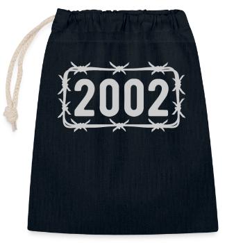 Birthday Vintage 2002 Barbed Wire - Closable cotton gift bag (25x30cm) - navy - Front