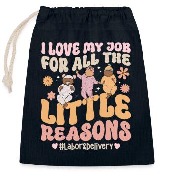 Nurse Baby Maternity Nurse - Closable cotton gift bag (25x30cm) - navy - Front