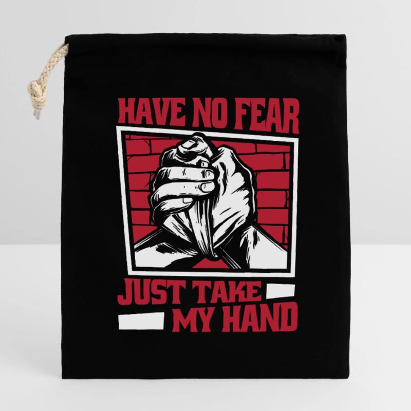 N’ayez crainte, prenez simplement mon bras de techniques de main Sac cadeau en coton avec cordon (25 x 30 cm)