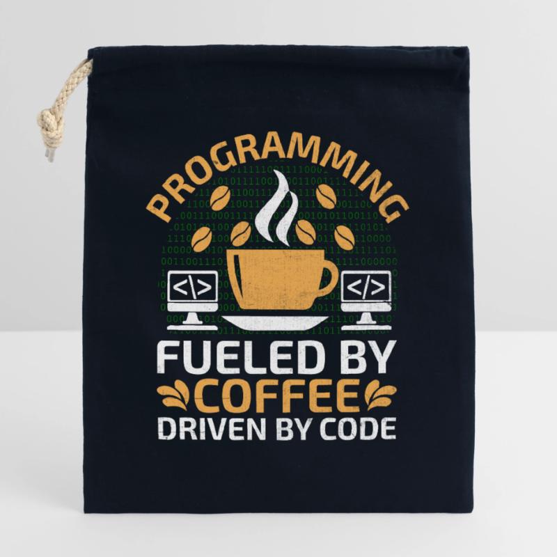Coffee Coding Programmer Coder Developer Nerd Coff Closable cotton gift bag (25x30cm)
