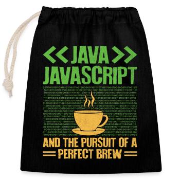 Café Codage Programmeur Codeur Développeur Nerd Coff - Sac cadeau en coton avec cordon (25 x 30 cm) - noir - Devant