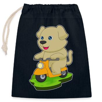 Trottinette pour chien - Sac cadeau en coton avec cordon (25 x 30 cm) - bleu marine - Devant