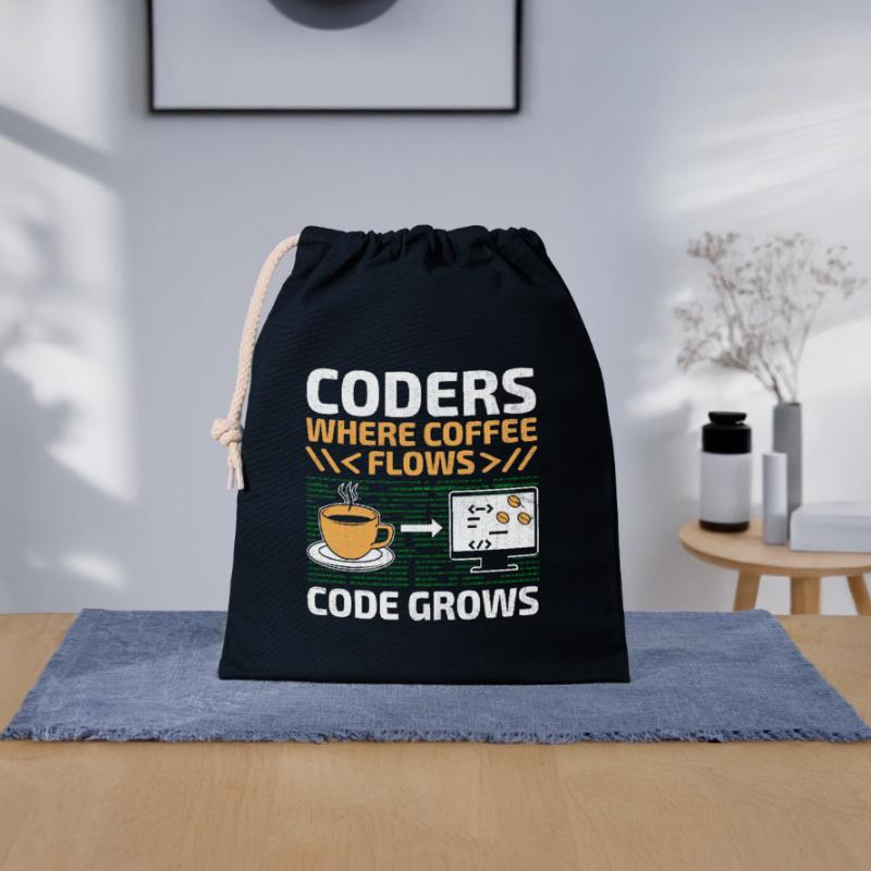 Kaffee-Codierung Programmierer Programmierer Entwickler Nerd Coff Verschließbarer Geschenkbeutel aus Baumwolle (25x30cm)