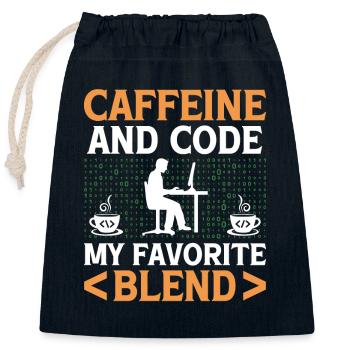 Café Codage Programmeur Codeur Développeur Nerd Coff - Sac cadeau en coton avec cordon (25 x 30 cm) - bleu marine - Devant