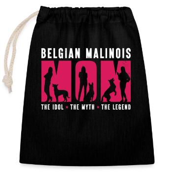 Belgian Malinois Lover Mom The Idol The Pet Lover - Closable cotton gift bag (25x30cm) - black - Front
