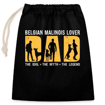 Belgian Malinois Lover Dad The Idol The Police Dog - Closable cotton gift bag (25x30cm) - black - Front