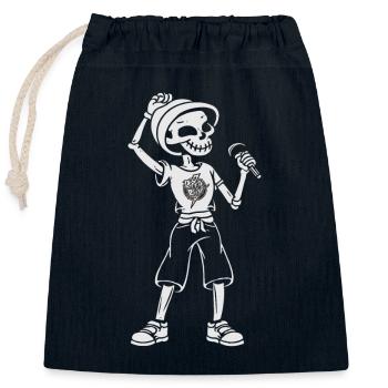 Lustiges Skelett Totenkopf Sänger Halloween - Verschließbarer Geschenkbeutel aus Baumwolle (25x30cm) - Navy - Vorne