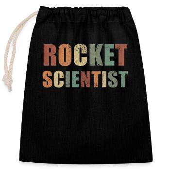 Fusée Scientifique Ingénieur Aérospatial Vaisseau Spatial - Sac cadeau en coton avec cordon (25 x 30 cm) - noir - Devant