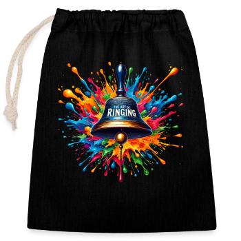 Ensemble pour sonner - Sac cadeau en coton avec cordon (25 x 30 cm) - noir - Devant