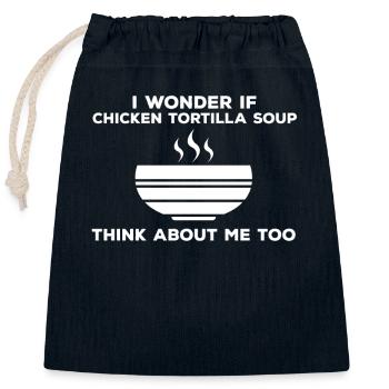 Hähnchen Tortilla Suppe - Verschließbarer Geschenkbeutel aus Baumwolle (25x30cm) - Navy - Vorne