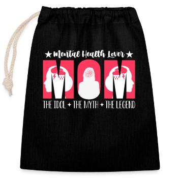 Amant de la santé mentale Maman L’idole Les soins de santé - Sac cadeau en coton avec cordon (25 x 30 cm) - noir - Devant