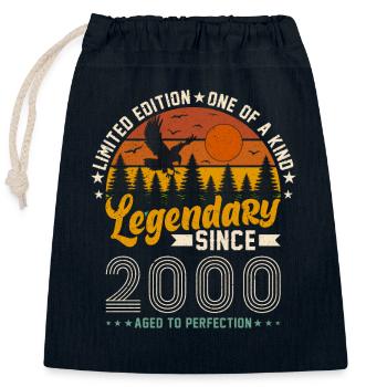 Vintage Anniversary Gift 2000 - Closable cotton gift bag (25x30cm) - navy - Front