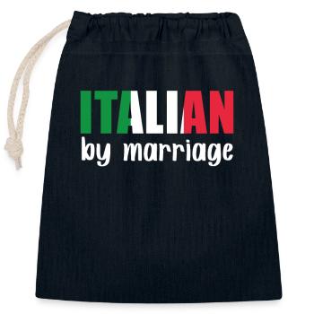 Italian By Marriage Italien Nationalität Heiraten - Verschließbarer Geschenkbeutel aus Baumwolle (25x30cm) - Navy - Vorne