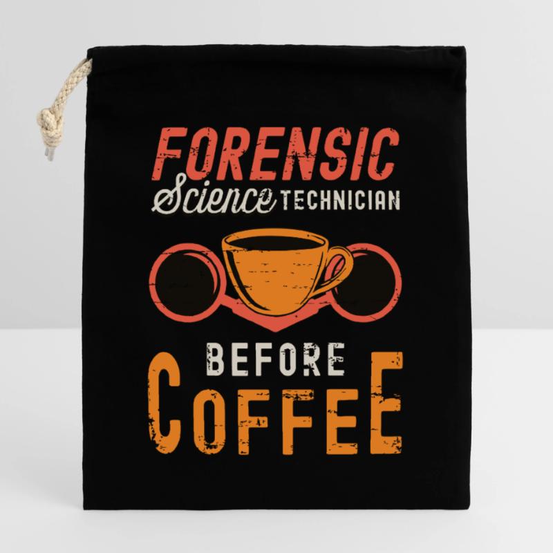 Forensic Science Technician Before Forensic Coffee Verschließbarer Geschenkbeutel aus Baumwolle (25x30cm)