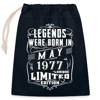 Geburtstag Mai 1977 Jahr Limited Edition - Verschließbarer Geschenkbeutel aus Baumwolle (25x30cm) - Navy - Vorne