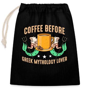 Mythologie grecque Amateur de café Mythe Amateur de café - Sac cadeau en coton avec cordon (25 x 30 cm) - noir - Devant