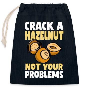 Knacke Eine Haselnuss Nicht Deine Probleme - Verschließbarer Geschenkbeutel aus Baumwolle (25x30cm) - Navy - Vorne