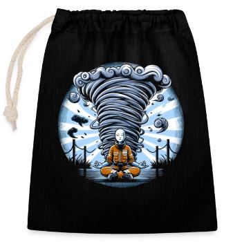 Meteorology children's tornado storm, The storm fan - Closable cotton gift bag (25x30cm) - black - Front