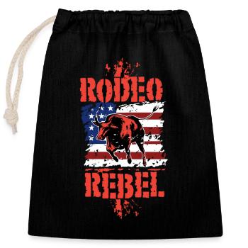Rodeo Bull Riding Livestock Show Farmer Cattle - Closable cotton gift bag (25x30cm) - black - Front