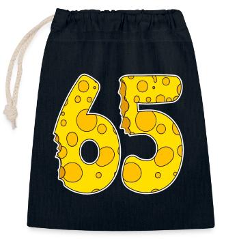 65 ans de Lustig Käse - Sac cadeau en coton avec cordon (25 x 30 cm) - bleu marine - Devant