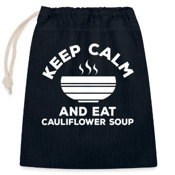 Soupe de chou-fleur - Sac cadeau en coton avec cordon (25 x 30 cm) - bleu marine - Devant