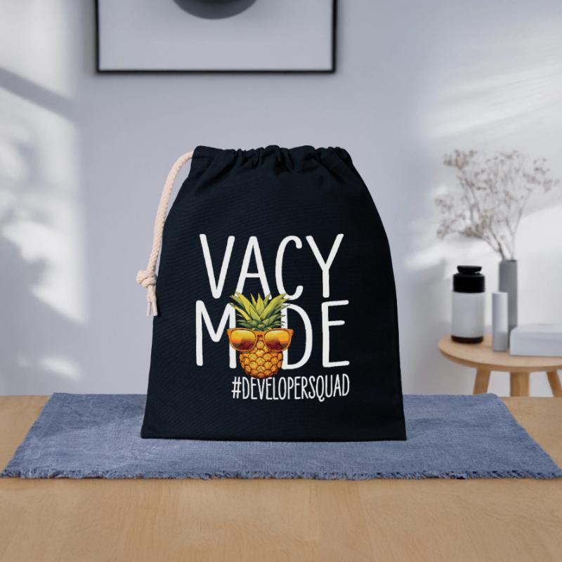 Developer Vacation Vacy Mode Developersquad Closable cotton gift bag (25x30cm)