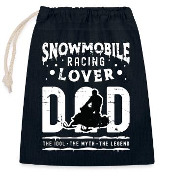 Snowmobile Racing Lover Dad The Idol Snowboarding - Closable cotton gift bag (25x30cm) - navy - Front