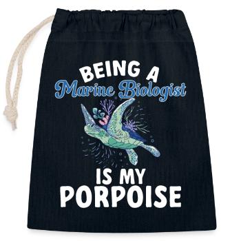 Marine Biology Ocean Marine Biologist - Closable cotton gift bag (25x30cm) - navy - Front