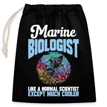 Marine Biology Ocean Marine Biologist - Closable cotton gift bag (25x30cm) - black - Front