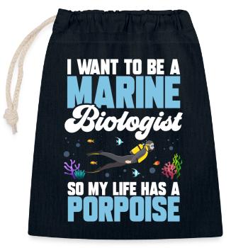 Marine Biology Ocean Marine Biologist - Closable cotton gift bag (25x30cm) - navy - Front