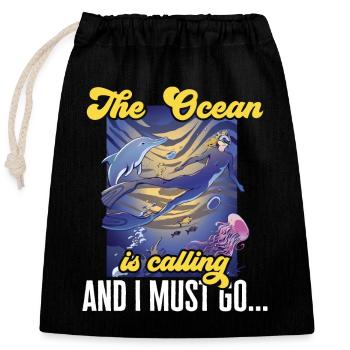 Marine Biology Ocean Marine Biologist - Closable cotton gift bag (25x30cm) - black - Front