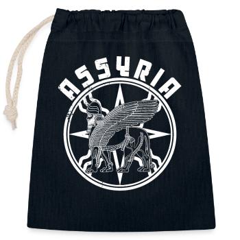 Lamassu, Iraq, Assyria, Sumer, Mythology, Antique - Closable cotton gift bag (25x30cm) - navy - Front