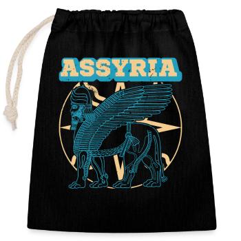 Assyria Persia Lamassu Iran Mesopotamia Antique - Closable cotton gift bag (25x30cm) - black - Front