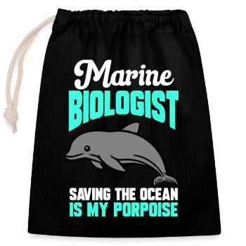 Marine Biology Ocean Marine Biologist - Closable cotton gift bag (25x30cm) - black - Front