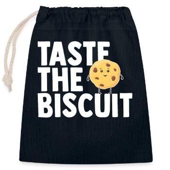 Taste The Biscuit Taste The Goodness - Closable cotton gift bag (25x30cm) - navy - Front