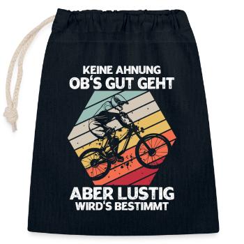 Keine Ahnung Obs Gut Geht Aber Wirds Bestimmt - Verschließbarer Geschenkbeutel aus Baumwolle (25x30cm) - Navy - Vorne